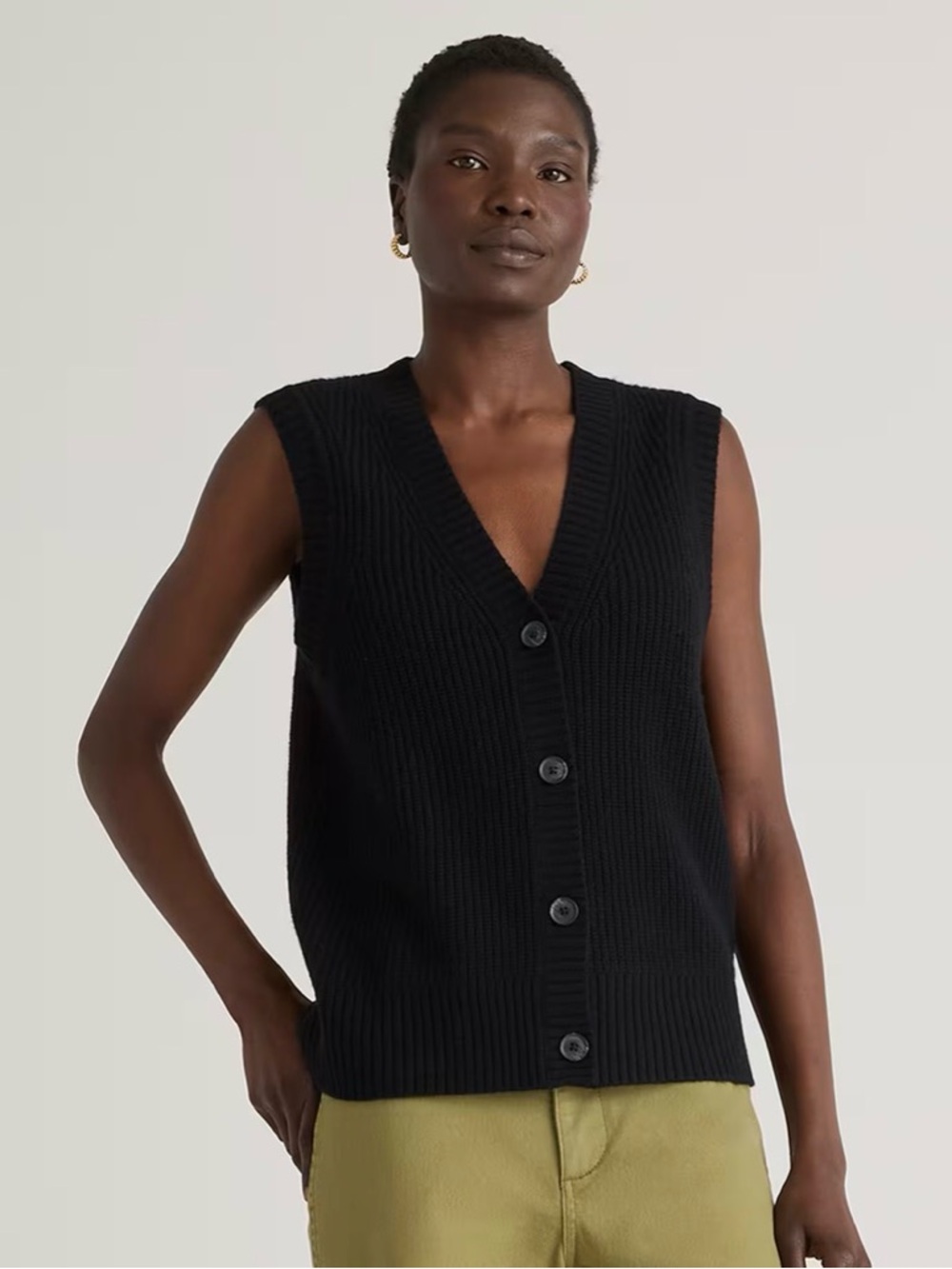 Quince Mongolian Cashmere Fisherman Sweater Vest